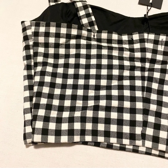 Dynamite Bengaline Sweetheart Bustier Black and White Women's Crop Top Small - Picture 12 of 16